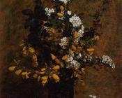 Broom and Other Spring Flowers in a Vase - 亨利·方丹·拉图尔